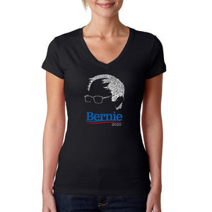 Bernie Sanders 2020 - Women's Word Art V-Neck T-Shirt
