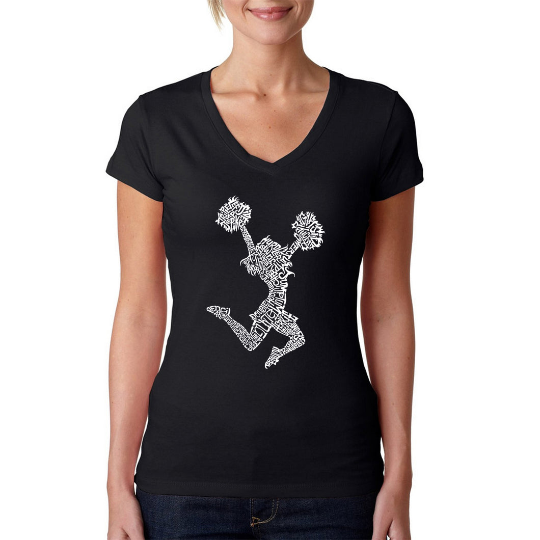 Cheer - Women's Word Art V-Neck T-Shirt