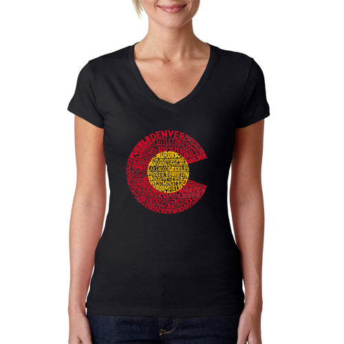 Colorado - Women's Word Art V-Neck T-Shirt