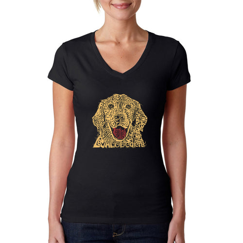 Dog - Women's Word Art V-Neck T-Shirt