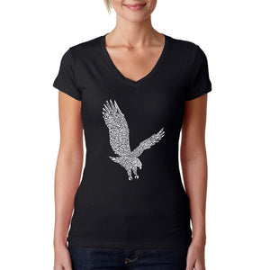 Eagle - Women's Word Art V-Neck T-Shirt