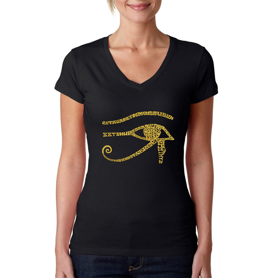 EGYPT - Women's Word Art V-Neck T-Shirt