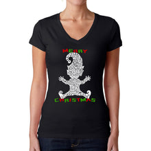 Load image into Gallery viewer, Christmas Elf - Women&#39;s Word Art V-Neck T-Shirt
