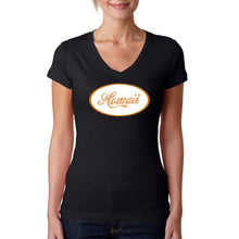 Load image into Gallery viewer, HAWAIIAN ISLAND NAMES &amp; IMAGERY - Women&#39;s Word Art V-Neck T-Shirt