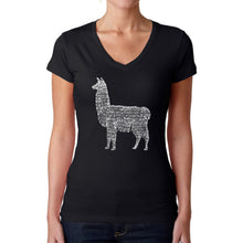 Load image into Gallery viewer, Llama Mama  - Women&#39;s Word Art V-Neck T-Shirt