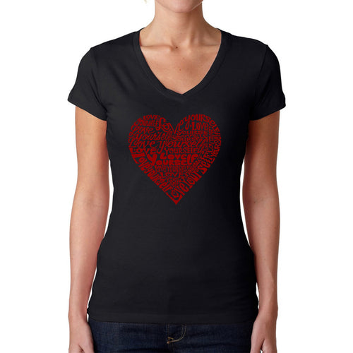 Love Yourself - Women's Word Art V-Neck T-Shirt