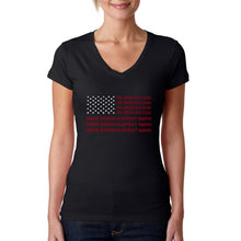 Load image into Gallery viewer, Maga Flag - Women&#39;s Word Art V-Neck T-Shirt