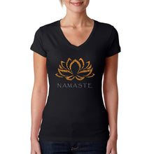 Load image into Gallery viewer, Namaste - Women&#39;s Word Art V-Neck T-Shirt