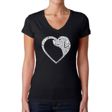 Load image into Gallery viewer, Dog Heart - Women&#39;s Word Art V-Neck T-Shirt