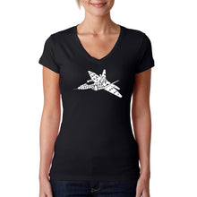 Load image into Gallery viewer, FIGHTER JET NEED FOR SPEED - Women&#39;s Word Art V-Neck T-Shirt