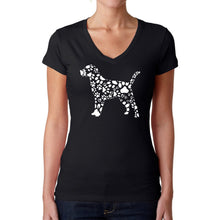 Load image into Gallery viewer, Dog Paw Prints  - Women&#39;s Word Art V-Neck T-Shirt