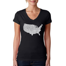 Load image into Gallery viewer, THE STAR SPANGLED BANNER - Women&#39;s Word Art V-Neck T-Shirt