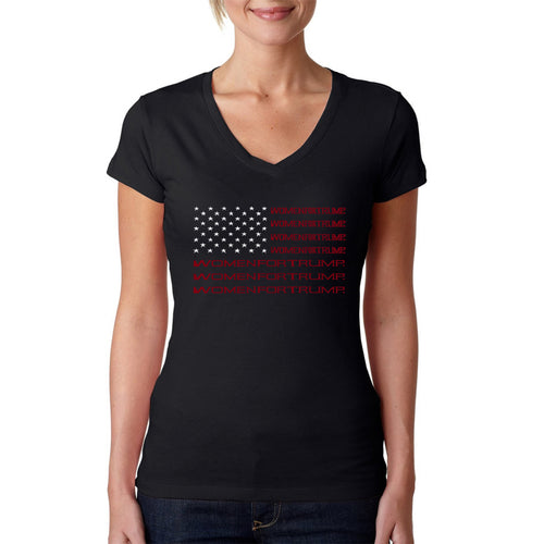 Women For Trump - Women's Word Art V-Neck T-Shirt