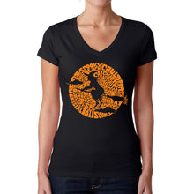 Load image into Gallery viewer, Spooky Witch  - Women&#39;s Word Art V-Neck T-Shirt