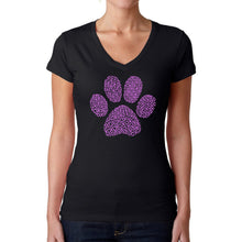 Load image into Gallery viewer, XOXO Dog Paw  - Women&#39;s Word Art V-Neck T-Shirt