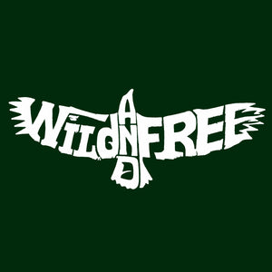 Wild and Free Eagle - Men's Raglan Baseball Word Art T-Shirt