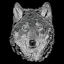 Load image into Gallery viewer, LA Pop Art Women&#39;s Dolman Cut Word Art Shirt - Wolf