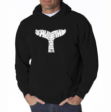Load image into Gallery viewer, SAVE THE WHALES - Men&#39;s Word Art Hooded Sweatshirt