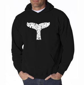 SAVE THE WHALES - Men's Word Art Hooded Sweatshirt