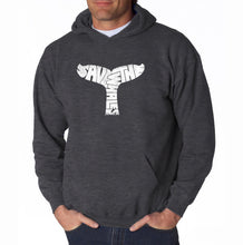 Load image into Gallery viewer, SAVE THE WHALES - Men&#39;s Word Art Hooded Sweatshirt