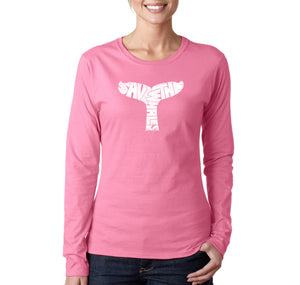 SAVE THE WHALES - Women's Word Art Long Sleeve T-Shirt