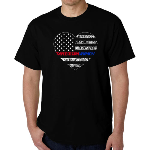 American Woman  - Men's Word Art T-Shirt