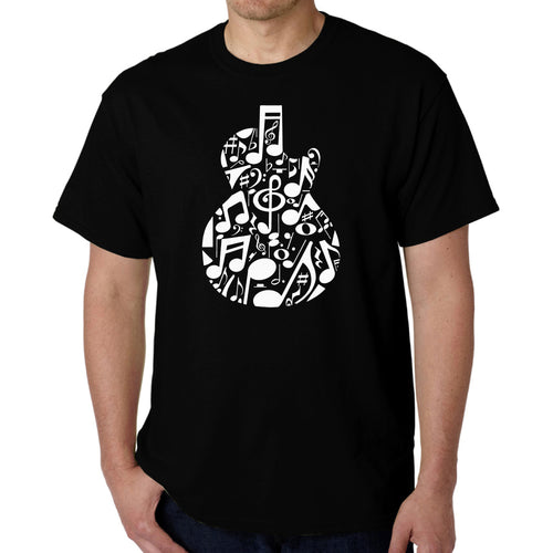 Music Notes Guitar - Men's Word Art T-Shirt