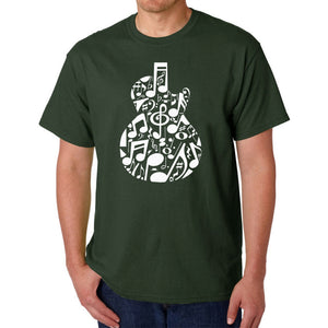 Music Notes Guitar - Men's Word Art T-Shirt