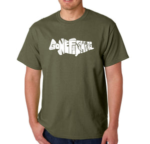 Bass Gone Fishing - Men's Word Art T-Shirt