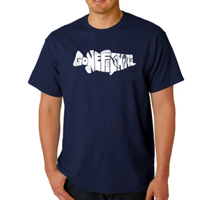 Bass Gone Fishing - Men's Word Art T-Shirt