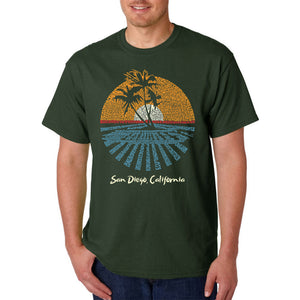 Cities In San Diego - Men's Word Art T-Shirt