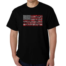 Load image into Gallery viewer, Men&#39;s Word Art T-shirt - Fireworks American Flag