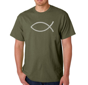 JESUS FISH - Men's Word Art T-Shirt