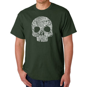 Flower Skull  - Men's Word Art T-Shirt