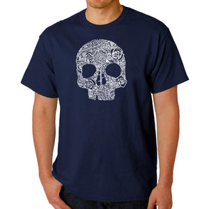 Flower Skull  - Men's Word Art T-Shirt