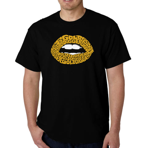 Gold Digger Lips - Men's Word Art T-Shirt