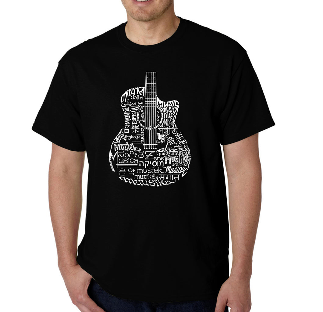 Languages Guitar - Men's Word Art T-Shirt