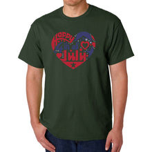 Load image into Gallery viewer, Men&#39;s Word Art T-shirt - July 4th Heart