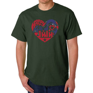 Men's Word Art T-shirt - July 4th Heart