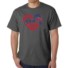 Load image into Gallery viewer, Men&#39;s Word Art T-shirt - July 4th Heart