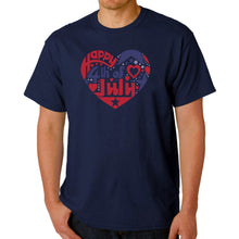 Load image into Gallery viewer, Men&#39;s Word Art T-shirt - July 4th Heart