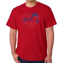 Load image into Gallery viewer, Men&#39;s Word Art T-shirt - July 4th Heart