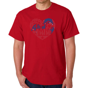 Men's Word Art T-shirt - July 4th Heart