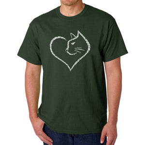 Cat Heart - Men's Word Art T-Shirt