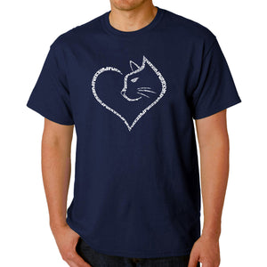 Cat Heart - Men's Word Art T-Shirt