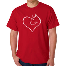 Load image into Gallery viewer, Cat Heart - Men&#39;s Word Art T-Shirt