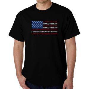 Land of the Free American Flag  - Men's Word Art T-Shirt