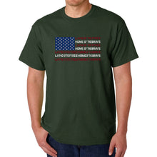 Load image into Gallery viewer, Land of the Free American Flag  - Men&#39;s Word Art T-Shirt