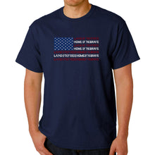 Load image into Gallery viewer, Land of the Free American Flag  - Men&#39;s Word Art T-Shirt