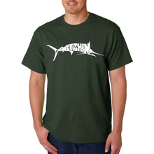 Load image into Gallery viewer, Marlin Gone Fishing - Men&#39;s Word Art T-Shirt